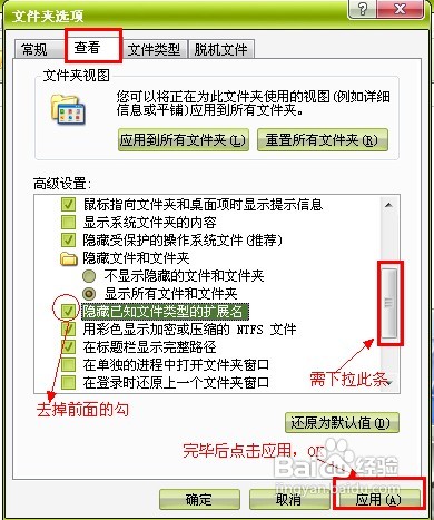 xp显示文件扩展名的操作方法