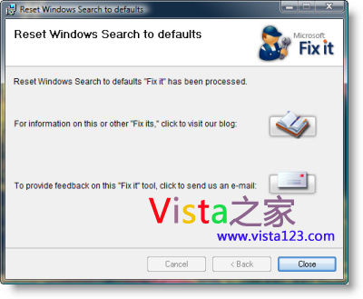 Fix it团队是如何修复Vista内置搜索