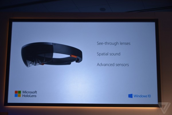 微软发布会全息影像头戴设备HoloLens是怎么样的