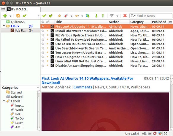 如何安裝Linux桌面的RSS閱讀器