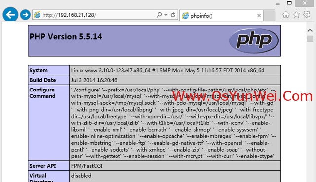 RHEL7.0編譯安裝Nginx1.6.0+MySQL5.6.19+PHP5.5.14的運(yùn)行環(huán)境