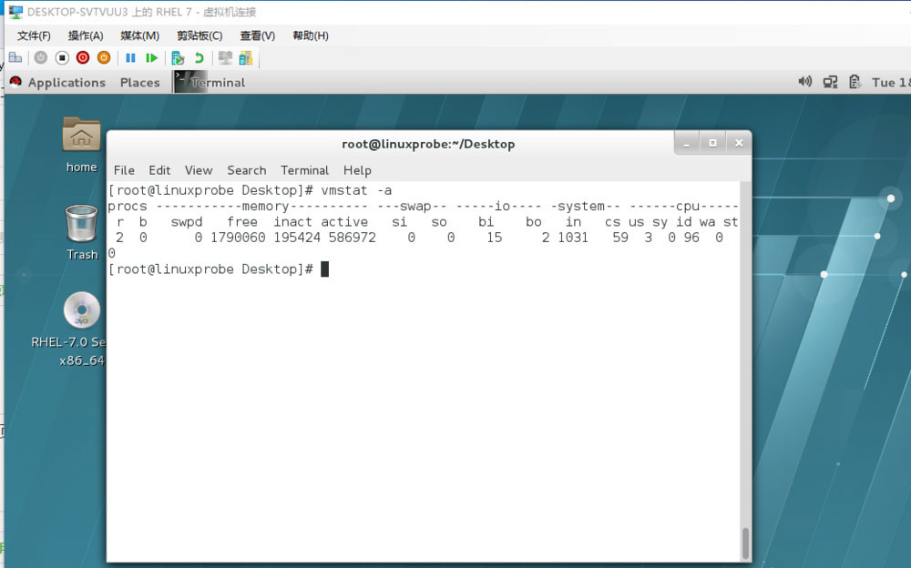 怎么在linux系统中使用vmstat命令显示虚拟内存的状态