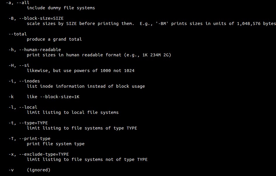 Linux系統(tǒng)中df命令的使用方法