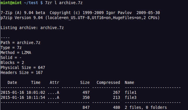 如何使用Linux中的压缩软件7-zip