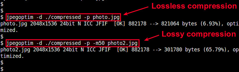 Linux系统下怎么在命令行中压缩JPEG图像