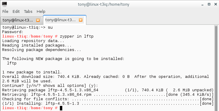 在Linux系统中使用LFTP的方法