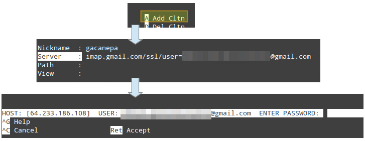 在Linux中怎么使用Alpine工具在命令行里訪問Gmail