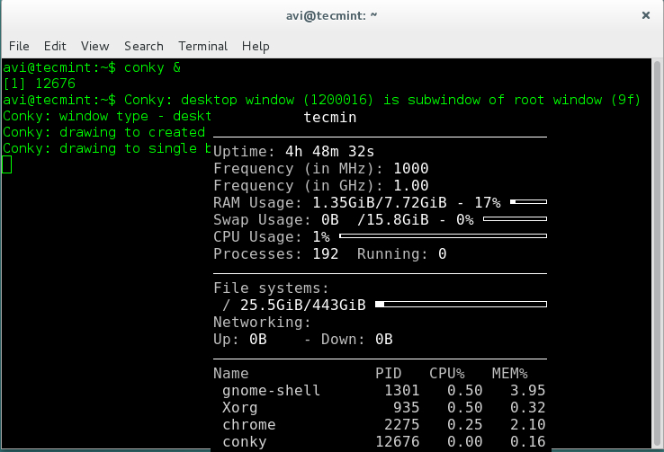 Linux下怎么用Conky来监视系统运行信息