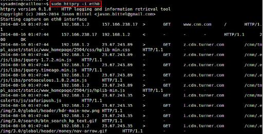 Linux系統(tǒng)命令行嗅探HTTP流量的方法步驟
