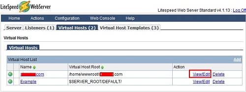 LiteSpeed如何添加虚拟主机+支持htaccess