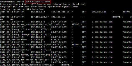 Linux下如何使用httpry来嗅探HTTP流量