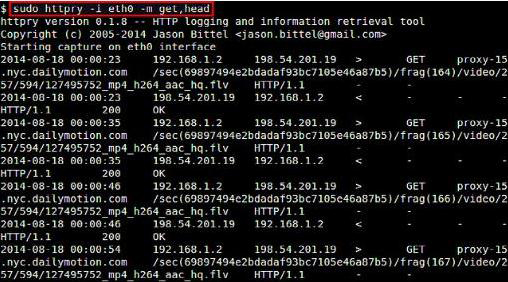 Linux下如何使用httpry来嗅探HTTP流量