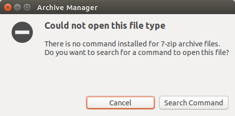 如何使用Ubuntu修复There is no command installed for 7-zip archive files错误