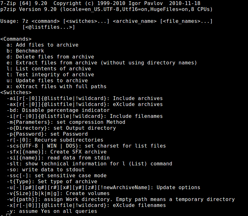 在Linux系统中安装7zip软件处理归档文件的步骤
