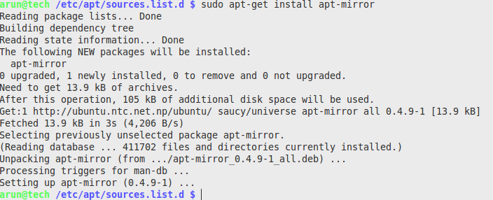 如何在Ubuntu系统中使用APT-mirror本地软件仓库