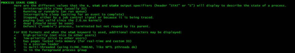 ps命令输出进程状态S+的含义是什么