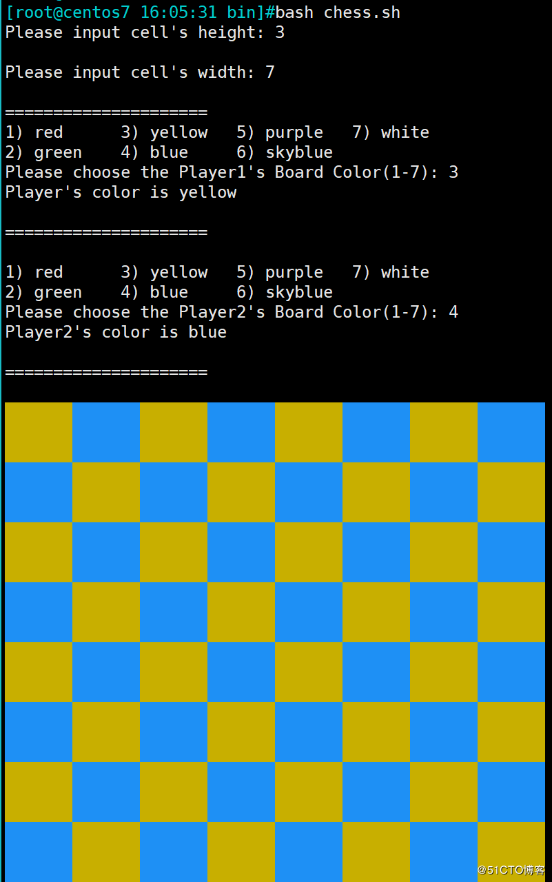 Linux中Shell编程怎么绘制国际象棋棋盘