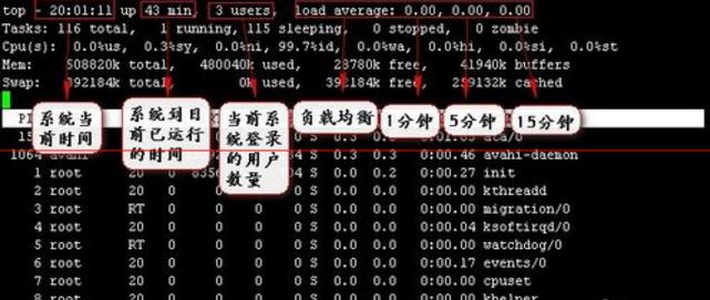 linux中top命令的使用方法