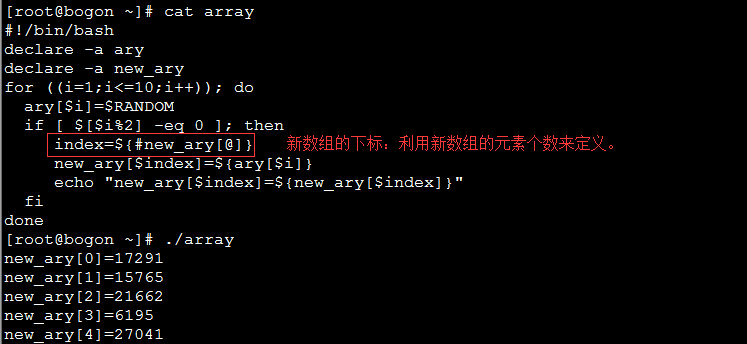 shell脚本编程之数组的示例分析