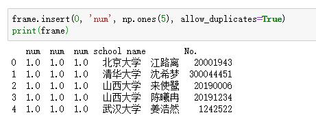 pandas如何使用insert插入一列