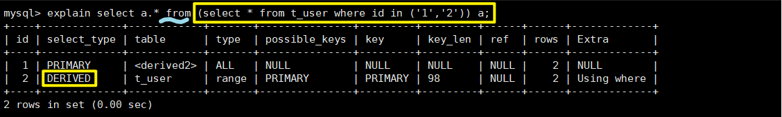 MySQL中explain语句的使用方法