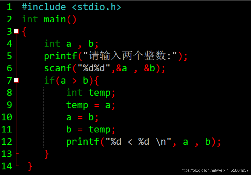 C语言怎么实现输入两个数字将其按从小到大输出的方法