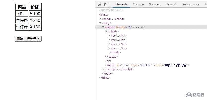 javascript如何刪除表格行