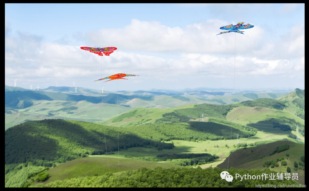 使用python怎么模拟在天空中放风筝