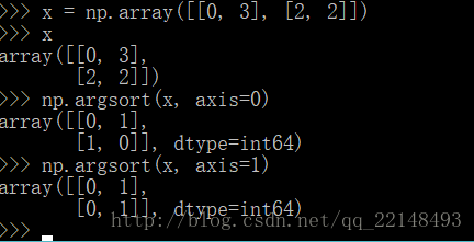 如何使用numpy.where() 和np.argsort()方法