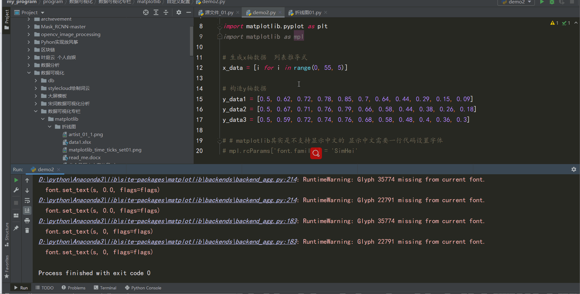 python如何设置matplotlib正确显示中文