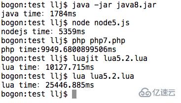 php7、java8、nodejs5与lua5.2的性能有哪些区别