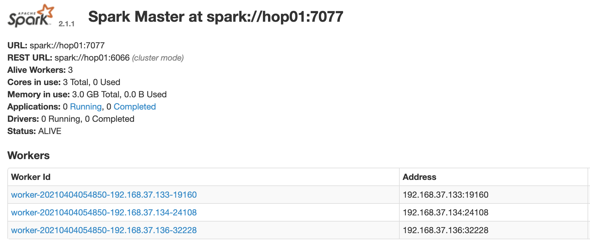 Spark集群搭建步骤