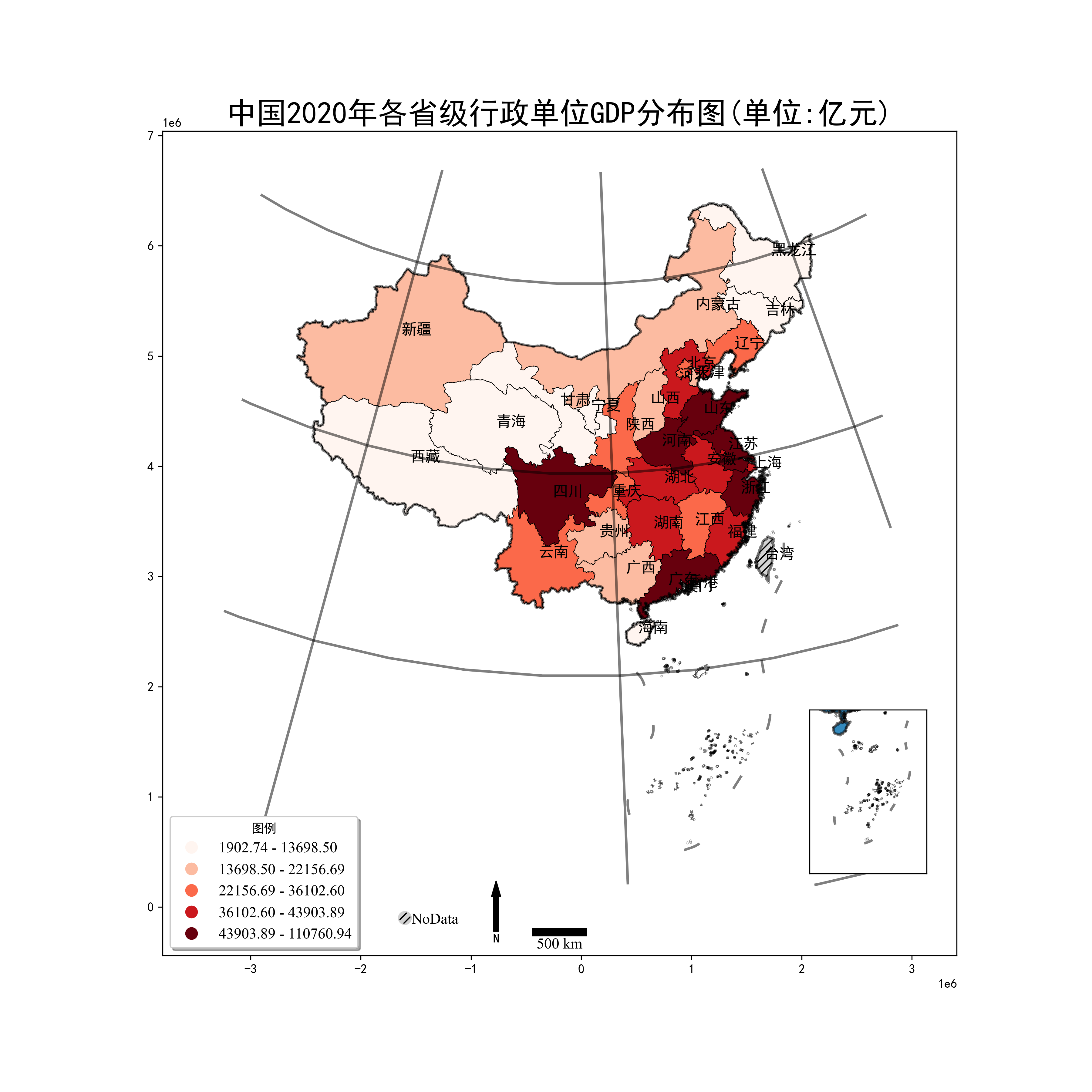 怎么用Python制作中国GDP分布图