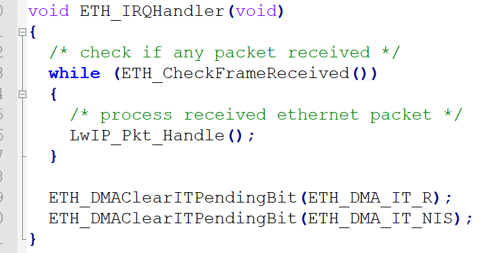 STM32网络之中断的示例分析