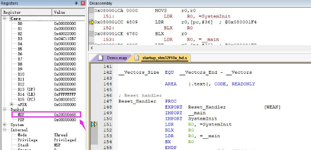 STM32单片机中堆栈的的示例分析