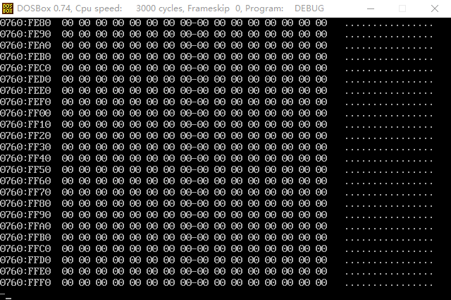 debug D命令如何查看指定范圍內的內容