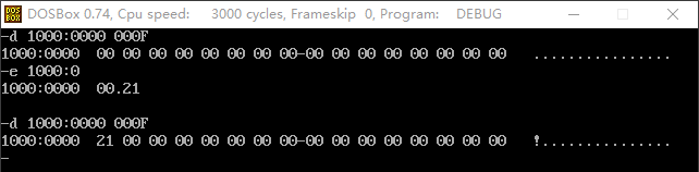 debug E命令怎樣改變指定地址的數(shù)據(jù)實(shí)現(xiàn)同時(shí)看新舊內(nèi)容