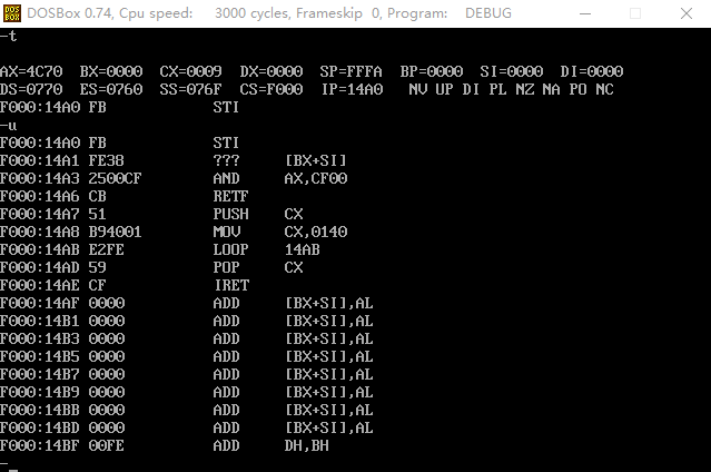 debug P命令跟踪程序时遇到Int 21使用P命令的分析
