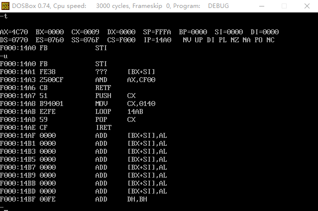 debug P命令跟蹤程序時遇到Int 21使用P命令的分析