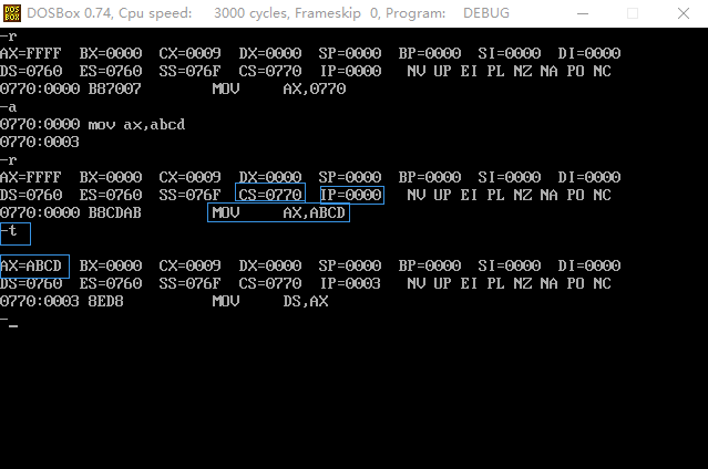 debug  T命令如何实现单步跟踪并执行CS:IP所指内存的指令