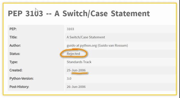 Python中不支持 switch 语句的原因是什么