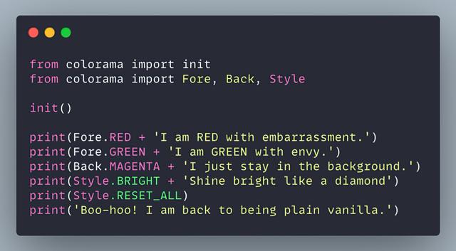 python如何使用Colorama將顏色添加到控制臺(tái)輸出