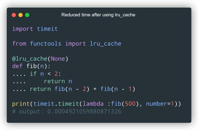 python如何使用内置的缓存机制来提高效率