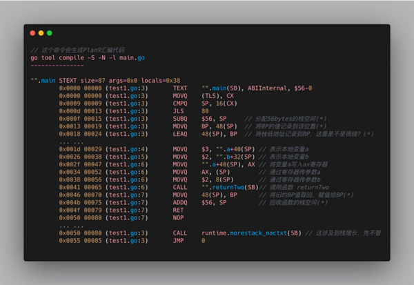 Golang中运行与Plan9汇编的示例分析