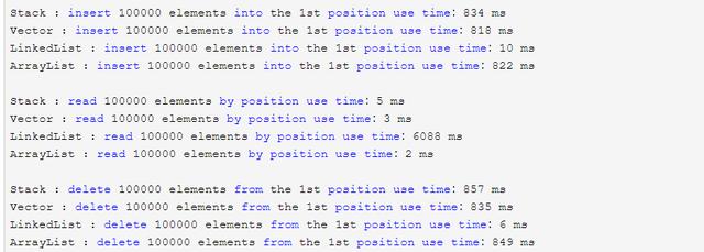 Java中ArrayList、LinkedList、Vector、Stack的对比