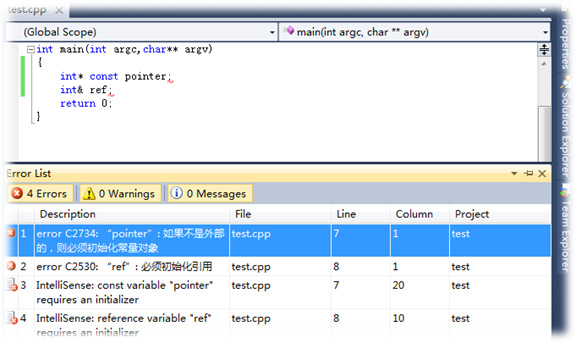 C++中的指针与引用的定义