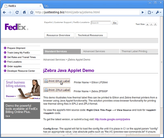 jZebra 1.3.5发布 条形码打印的Applet