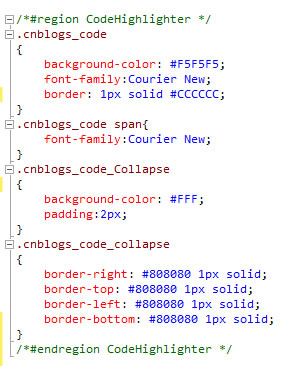 Visual Studio 2010扩展让JS与CSS实现折叠的示例分析