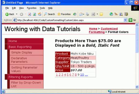 如何进行ASP.NET DetailsView中格式化单元格