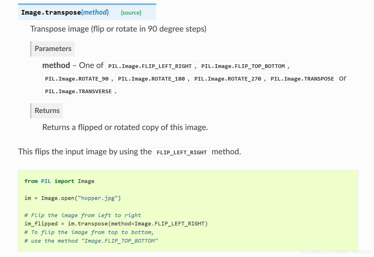 Python Imaging Library庫Pillow Image.transpose()的用法